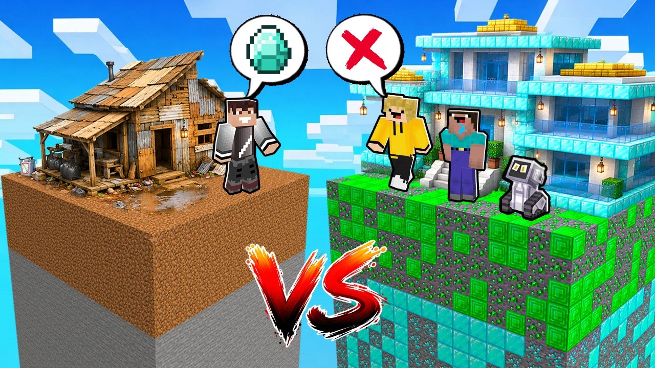 EWOLUCJA BIEDNEJ VS BOGATEJ WYSPY w Minecraft