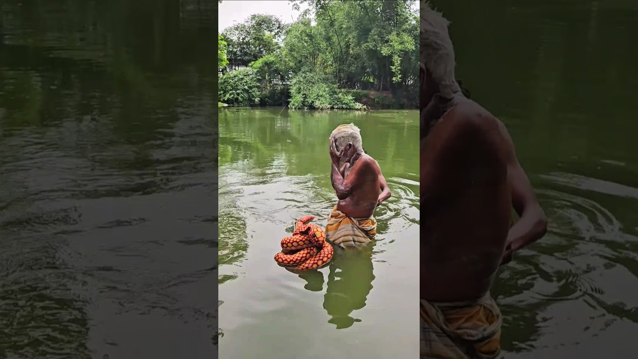 Fake King Cobra Prank on Grandpa While Bathing! His Reaction Was Crazy! | BA Ashik