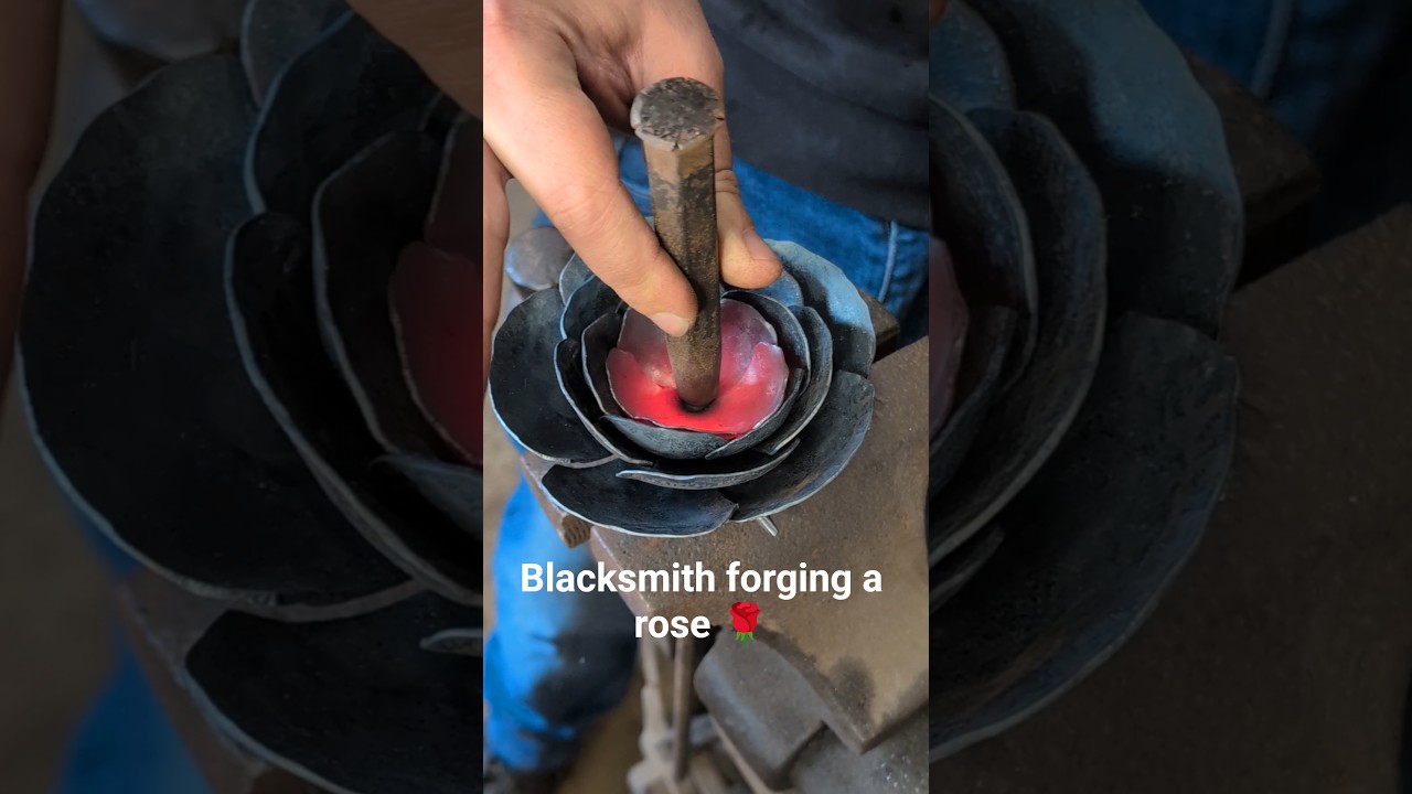 #blacksmith forging the petals of a rose 🌹🌹🌹