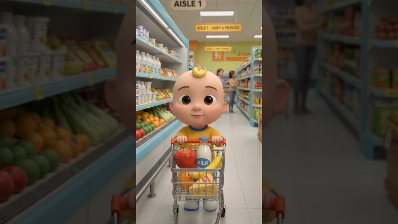 🛒 Baby Grocery Shopping Song! 🍎🍌🥛 | Fun Learning Adventure for Kids 👶🎵🌈@MiniJoyKids-e3z