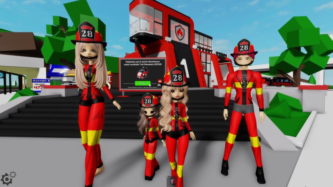 Drama Roblox Keluarga Melody & Aluna Menjadi Team Pemadam Kebakaran di kota Brookheaven 🤣