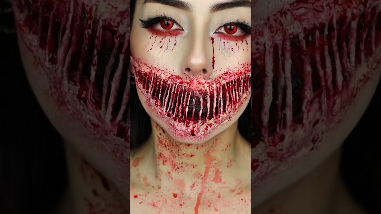 Insane Halloween SFX Makeup Transformation! 😱🩸 ​#HalloweenMakeup #SFXMakeup #HorrorMakeup