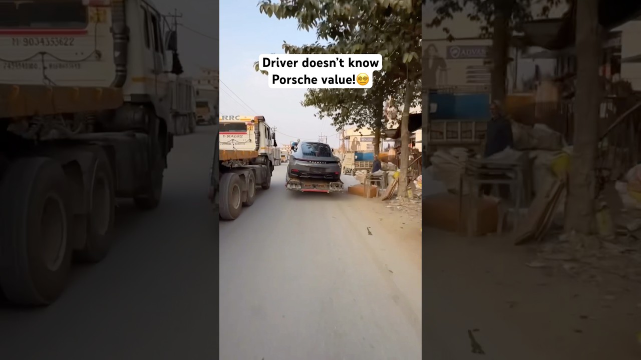 Truck driver doesn’t know Porsche value! #supercar #porsche911