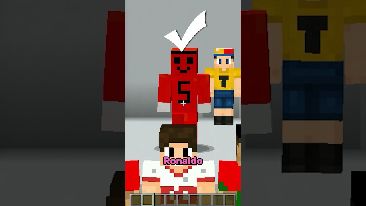 Minecraft'ta Futbolcu Skin Eşleştirme Oyunu ! #shorts