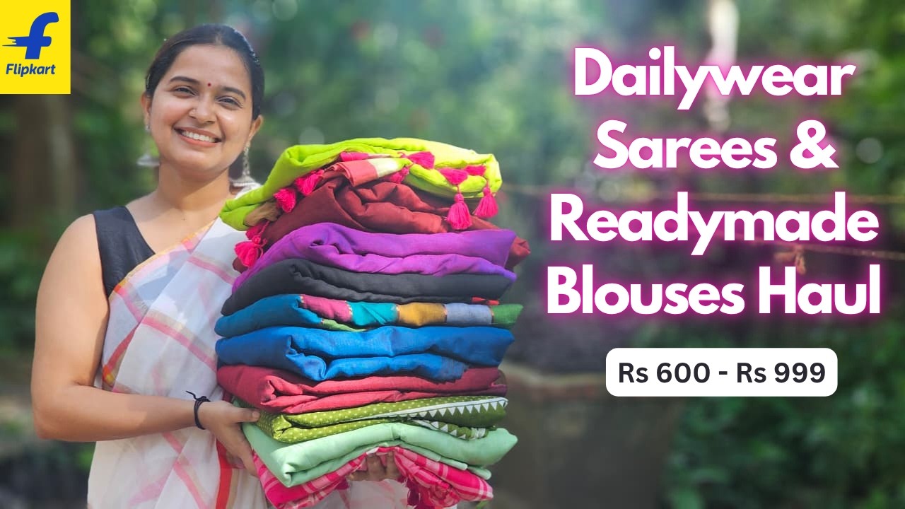 10 Dailywear Cotton Sarees & blouses | Perfect for Teachers & Office wear!