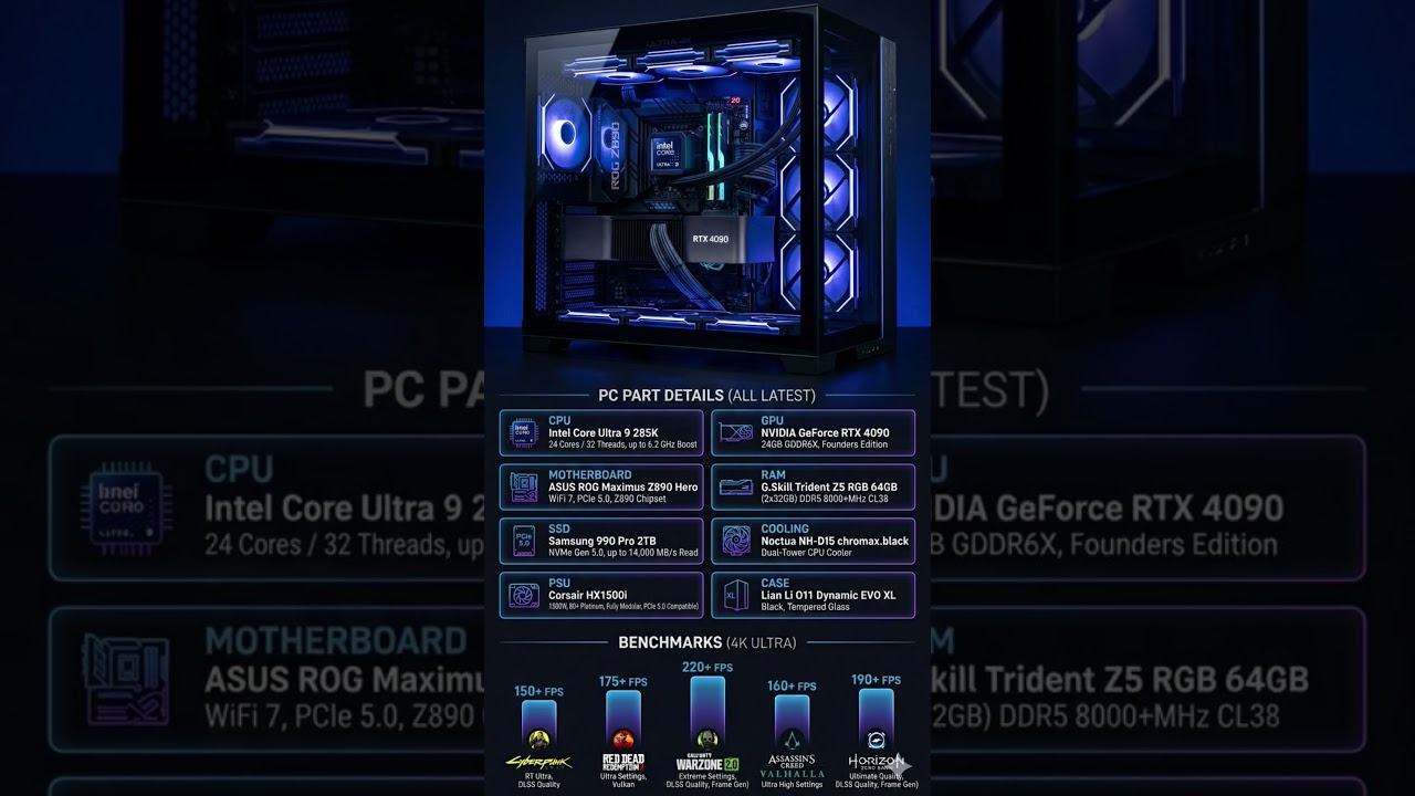 The Ultimate 4K Gaming Beast! 🚀 Intel Ultra 9 + RTX 4090