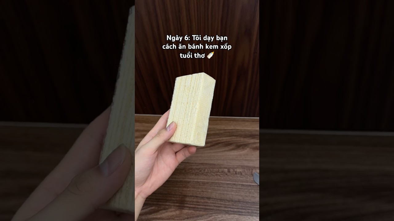Cách ăn bánh kem xốp tuổi thơ #asmr #food #review