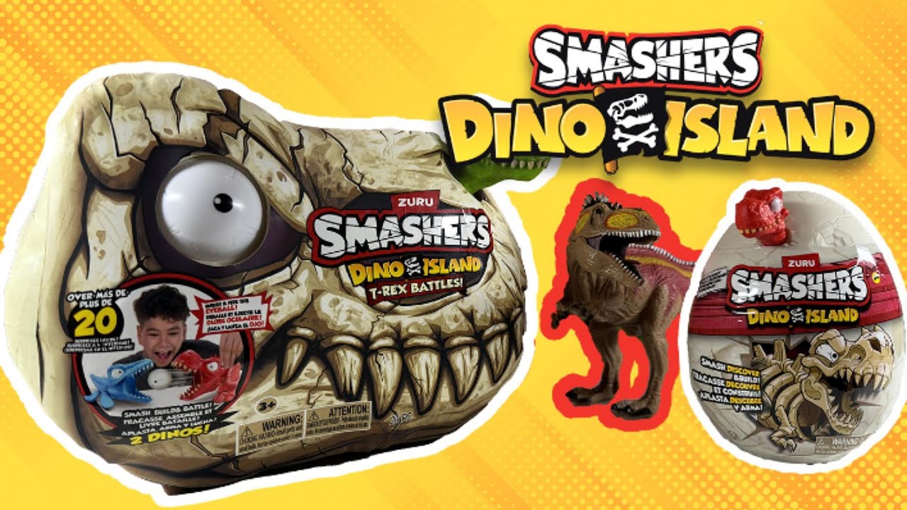 Smashers Dino Island: T-Rex vs. Triceratops & Mosasaur Skeleton | Exclusive Dinosaur Unboxing