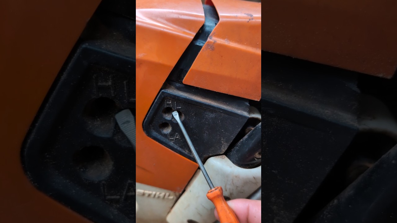 ¿Cuál aguja regula el aire y cuál la gasolina? 🤔😱 #chainsaw #sthil #madera #asmr #woodworking