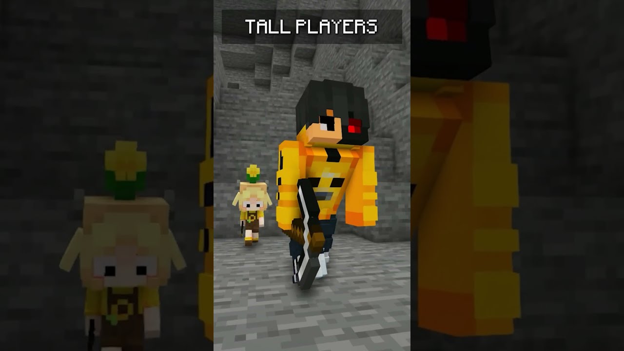 How TALL VS SHORT PEOPLE Play Minecraft! #shorts