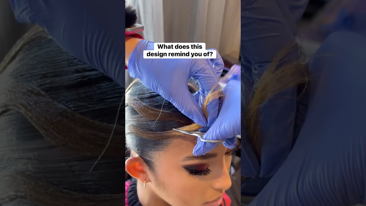 What does this CRAZY Hairstyle remind you of? #hairtok #asmr #asmrhair #hairstyle