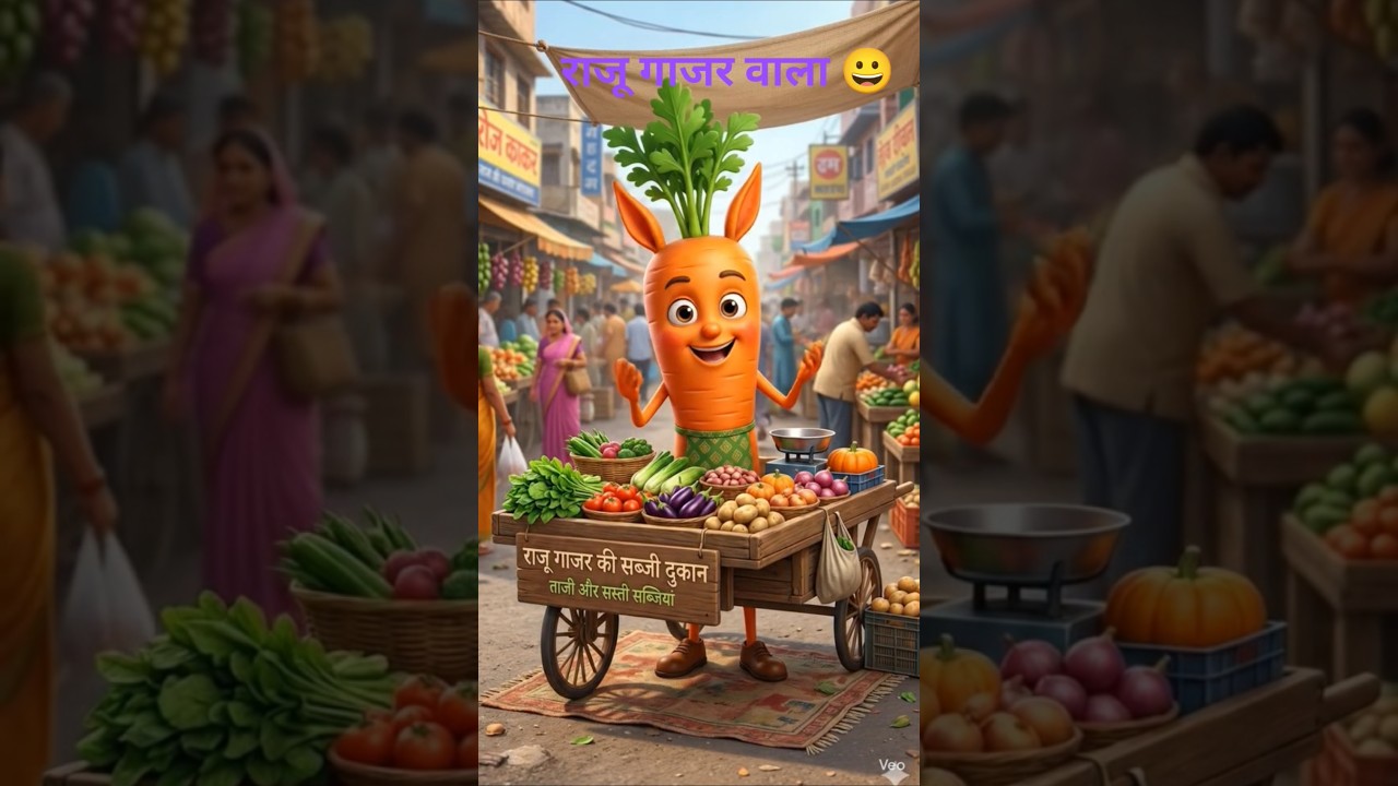 🥕😀 राजू गाजर वाला आया रे! #shorts #ytshorts #aivideo #manishtoons#viralvideo #cartoon