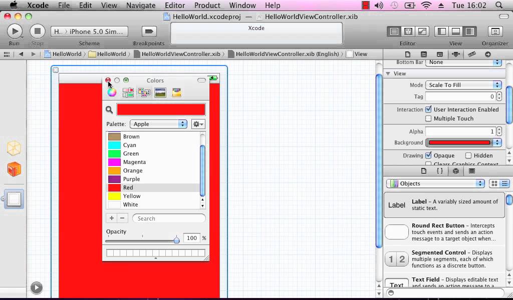 IOS5 Programming tutorial #1 "Hello World" Application