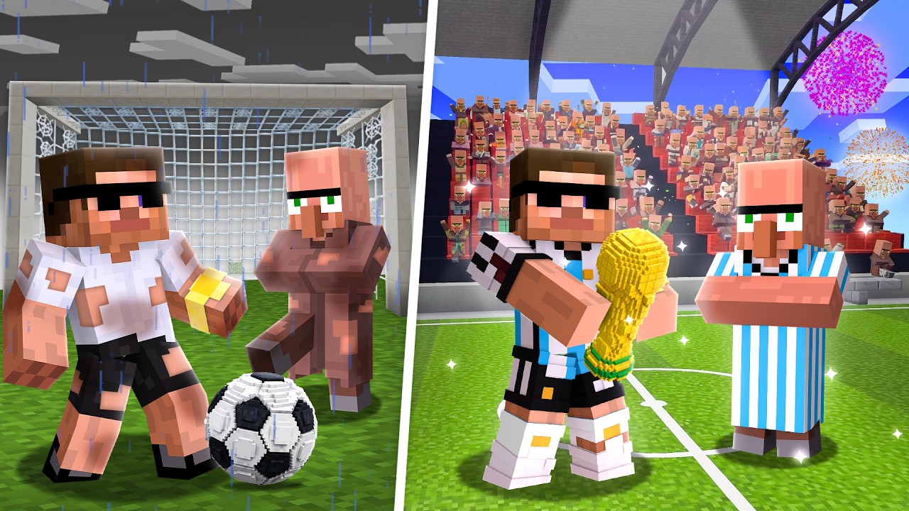 From Poor to Rich Footballer in Minecraft..