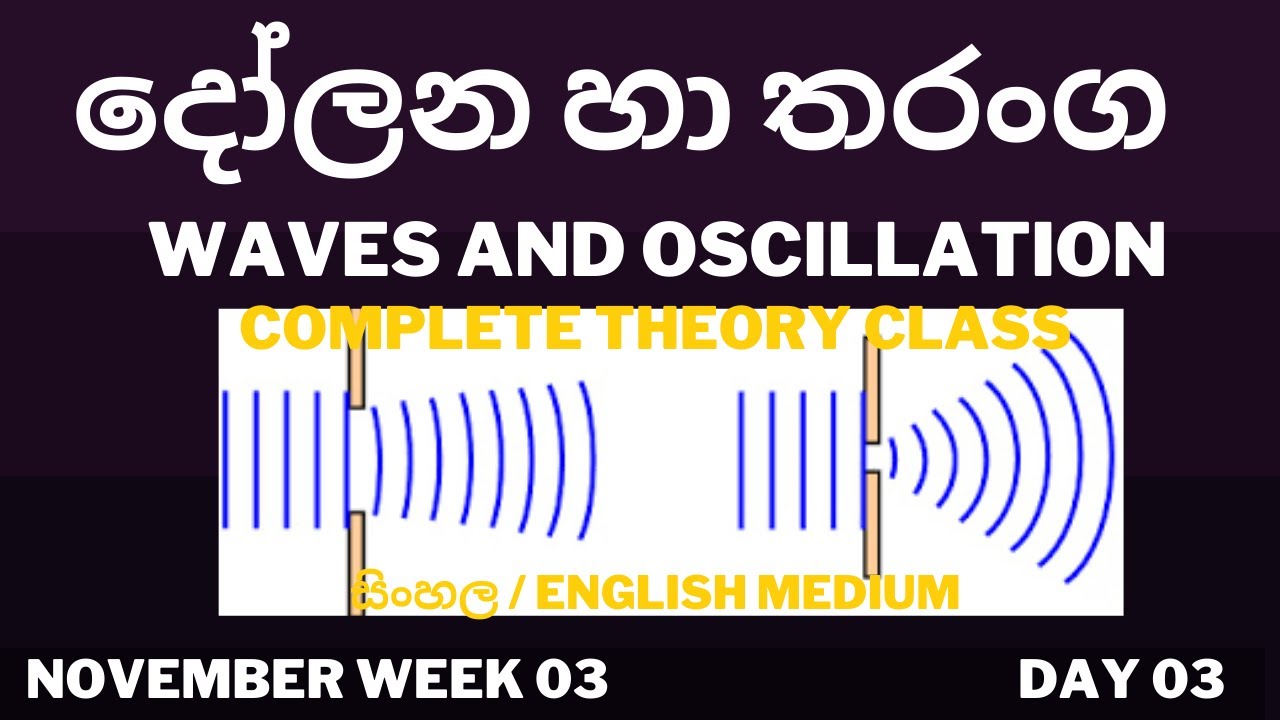 AL Physics Waves and Oscillation  ( දෝලන හා තරංග ) Day 03