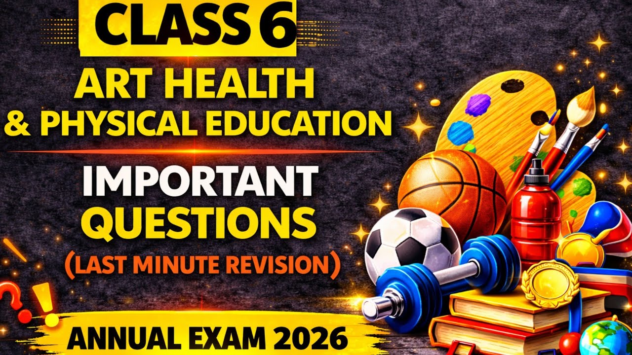 Class 6 Art, Health & Physical education Annual exam important questions 2026 english and malayalam 