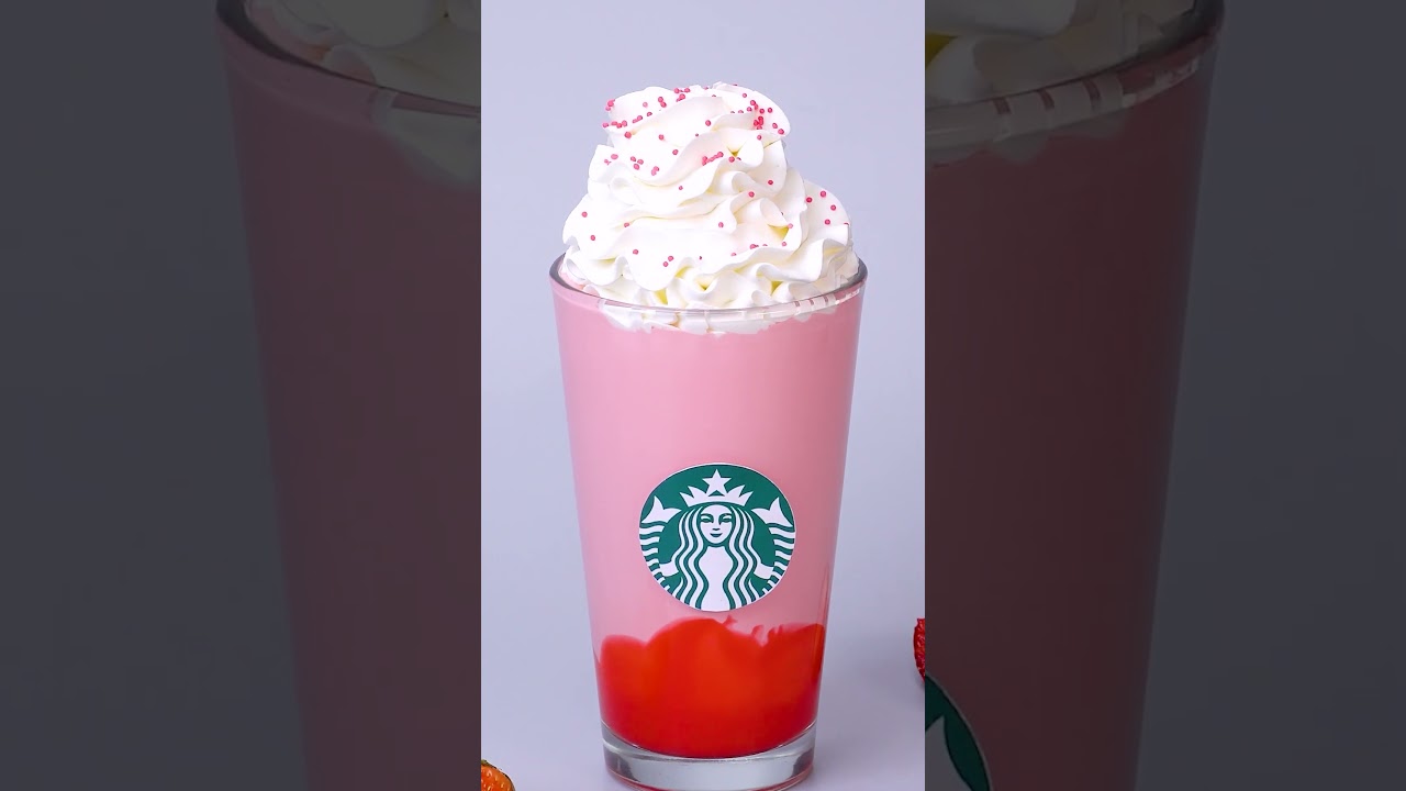 Starbucks 🍓 Strawberry & Blueberry 💙 Whipped Milkshake #drink #shorts