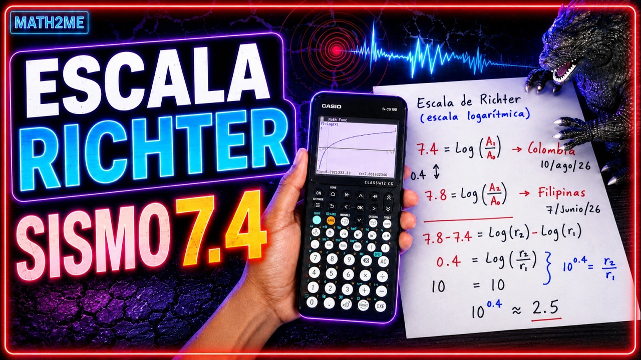 ¿Qué significa un sismo de 7.4? | La escala de Richter explicada con logaritmos | Fx-CG100