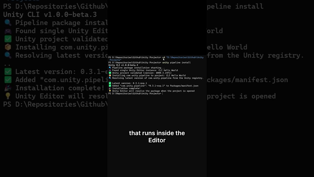 Unity CLI: Install and connect to your project