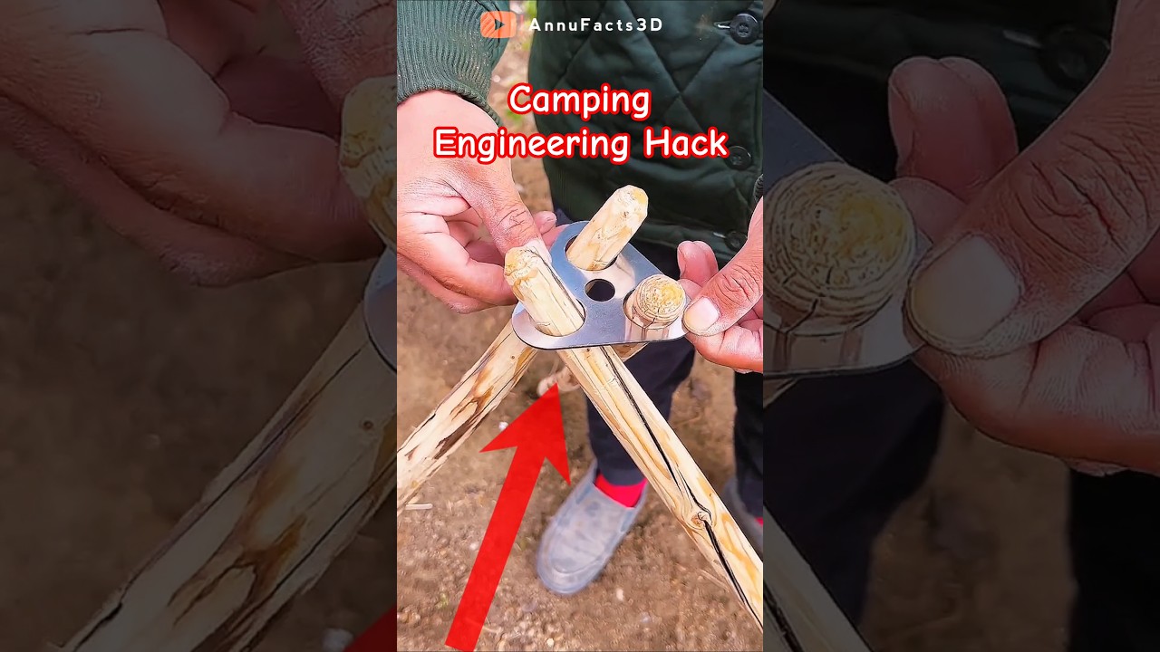 Camping Engineering Hack 😮 #shorts #campinghack #camping #sciencefacts #engineering #outdoorcooking