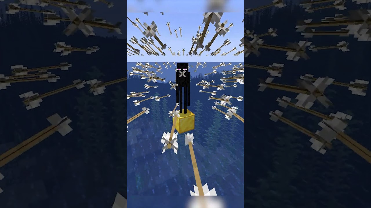shooting 100k arrow on Enderman 😵 #minecraft #shorts