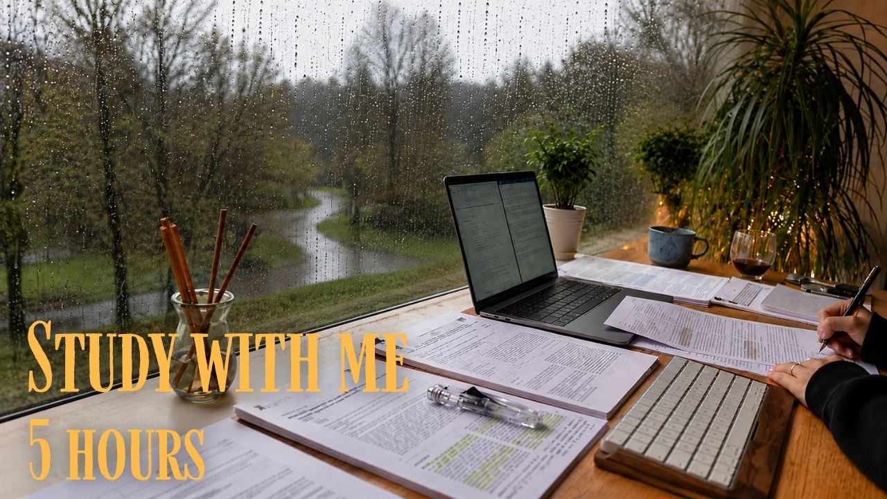 5 HOUR STUDY WITH ME in SCOTLAND |  Deep Focus with Me 🌧️ Rain Sounds, No Music, Pomodoro 50/10
