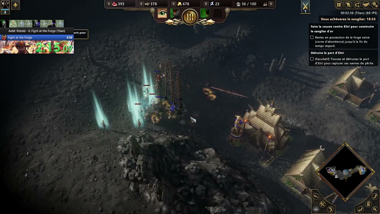 AOM Retold Speedrun - Fight at the Forge (Titan) - GG#3 - (Game in French) (4:06 IGT)