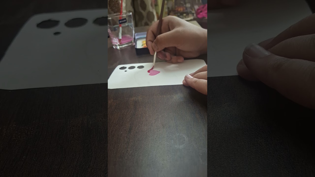 DIY PHONE COVER💗|| #art #paint #creative #aesthetic #pink #purple #fyp