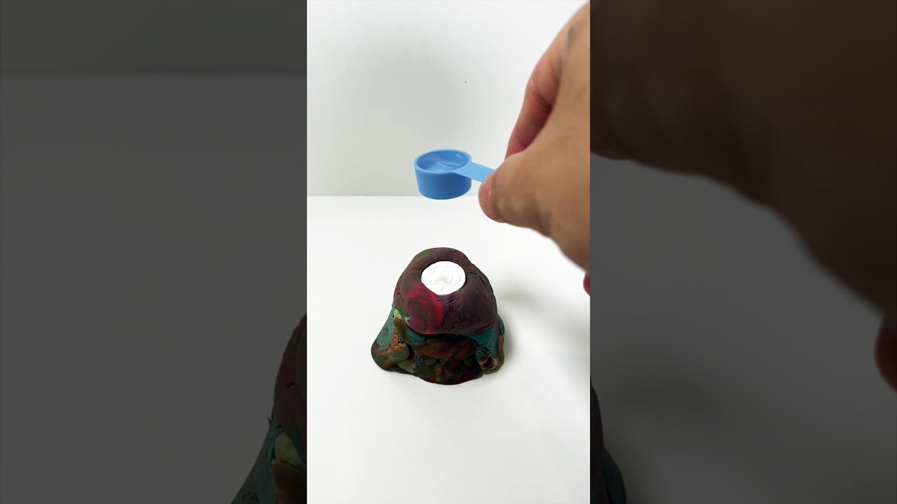 Compressed tissue clay volcano #shorts #DreamTrackAI