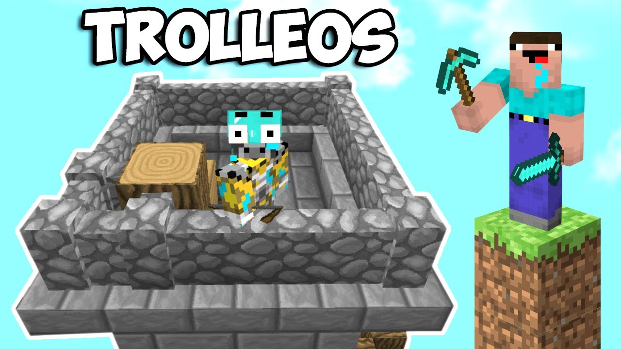 MINECRAFT pero CASTILLO TROLL con MAPA LUCKY BLOCKS 😂
