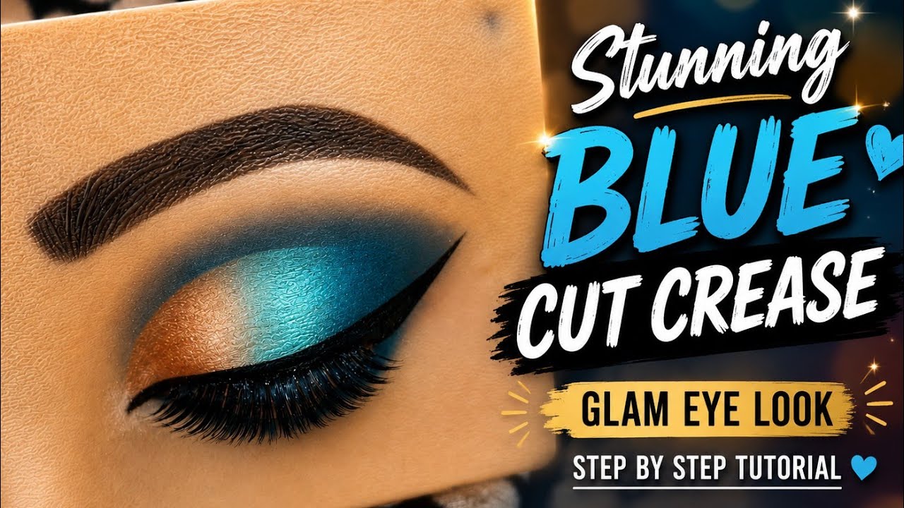 Stunning Blue & Copper Eye Makeup 💙🔥 | Cut Crease Glam Look | Step by Step Tutorial”