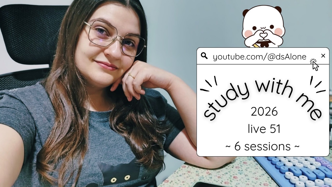 study with me ⁞ estude comigo ⁞ focus on the goal 🧠👩🏻‍⚕️🩺 ⁞ 6 sessions ~ 8h30 ⁞ live 51 ⁞ 2026