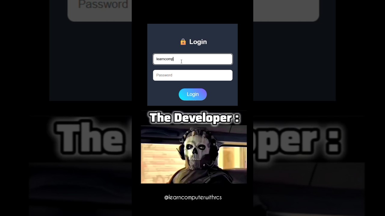 Try to Build This Futuristic Login Form in HTML &CSS 🔥 #coding #funny #memes #shorts