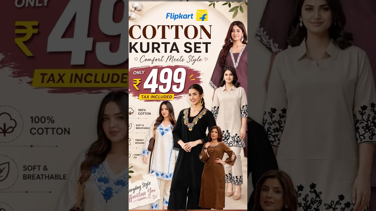 Girls! Sirf ₹499 Mein Itna Beautiful Cotton Kurta Set 🔥#shorts #viralshort #cottonkurti #fashion