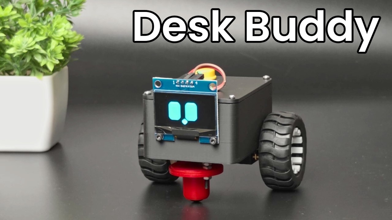 Desk buddy | Companion robot with wheels | Code & 3D included