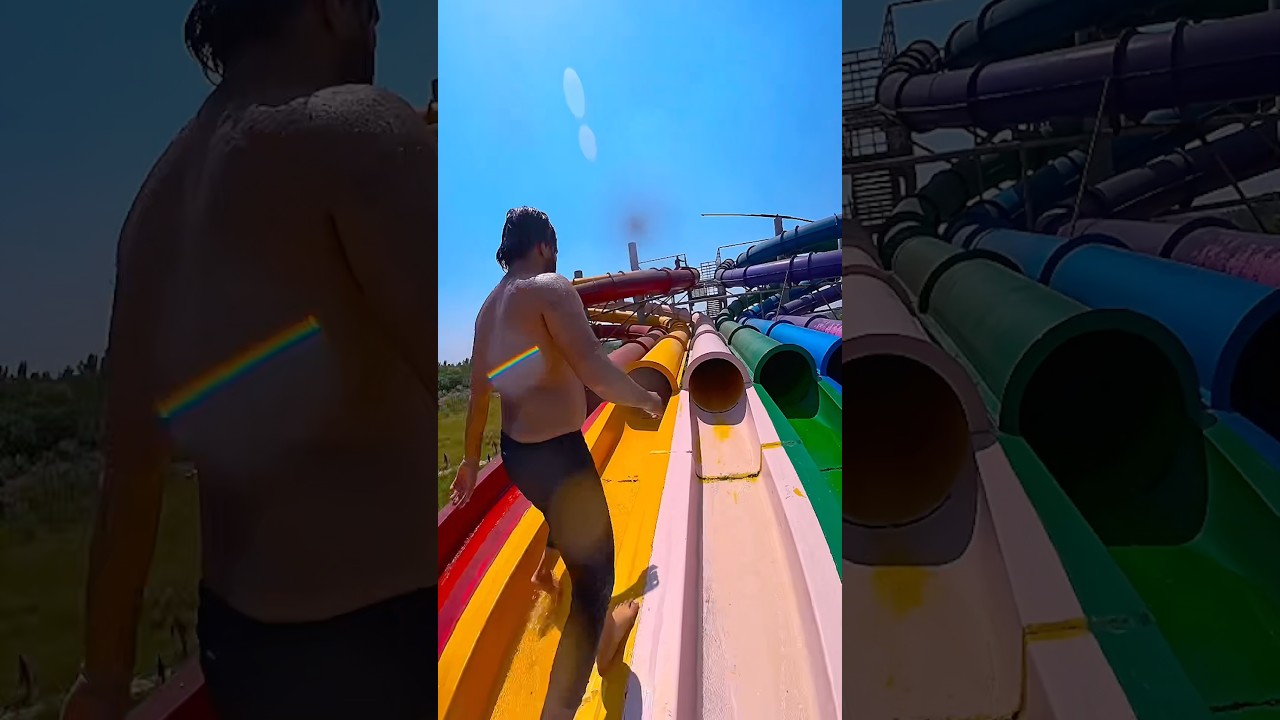 Bella ciao waterpark slide PoV #parkour #speedrun #freerun #park #waterslide #parkourlife #ytshorts