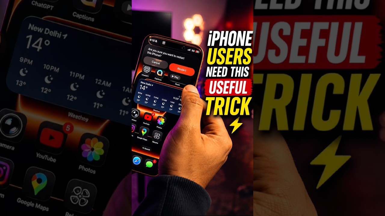 Useful iPhone Restart Trick‼️⚡️ #iphone #shorts #techshorts