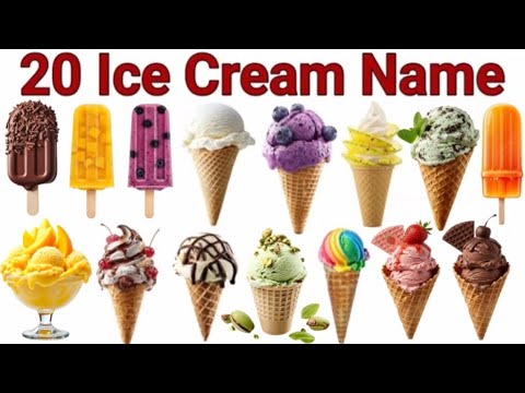 20 Ice Cream Names for Kids 🍦 | Learn Ice Cream Names in English & Hindi | Fun Learning for Children
