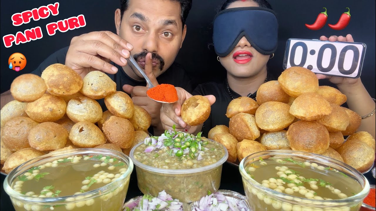 BLIND FOLD PANI PURI CHALLENGE 🥵👌