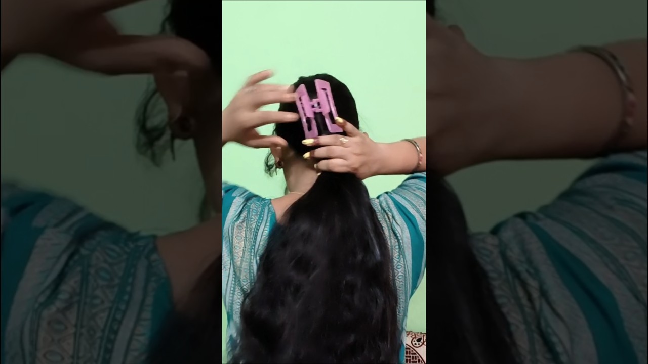 Simple and easy Clutcher Hairstyle For women 😍 #ytshorts #viralshort #viral #shorts #hairtutorial