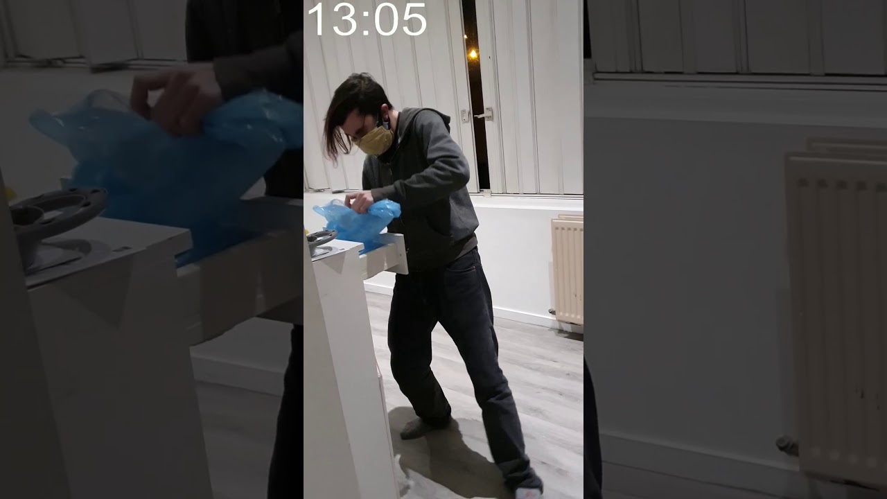 Cleaning the litter, but it's a speedrun (any%)