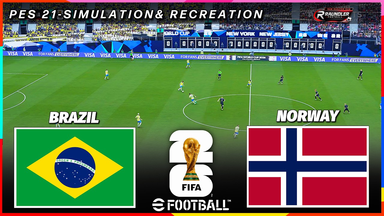 BRAZIL vs NORWAY | FIFA World Cup 2026 | Neymar vs Haaland | PES 21 Simulation Gameplay