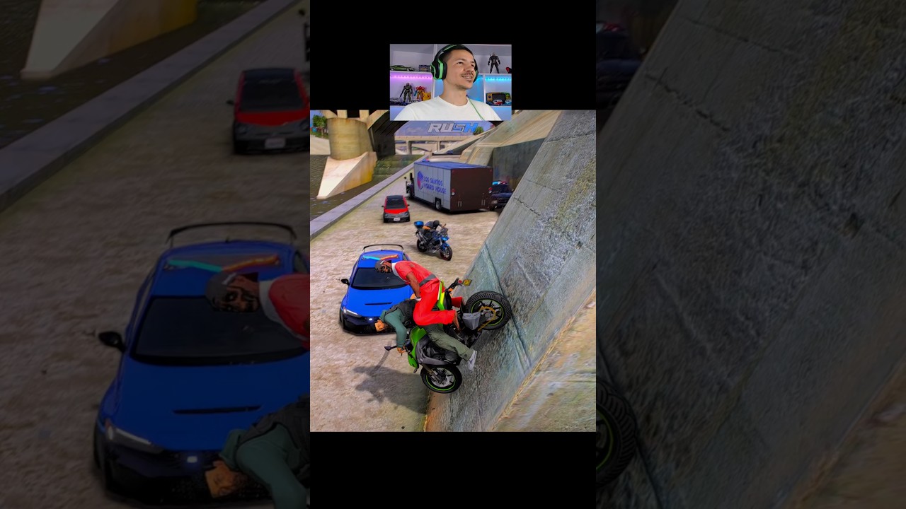 Dessa vez caiu duas viatura policial na agua nessa fuga insana no gta rp #shorts #viralvideo