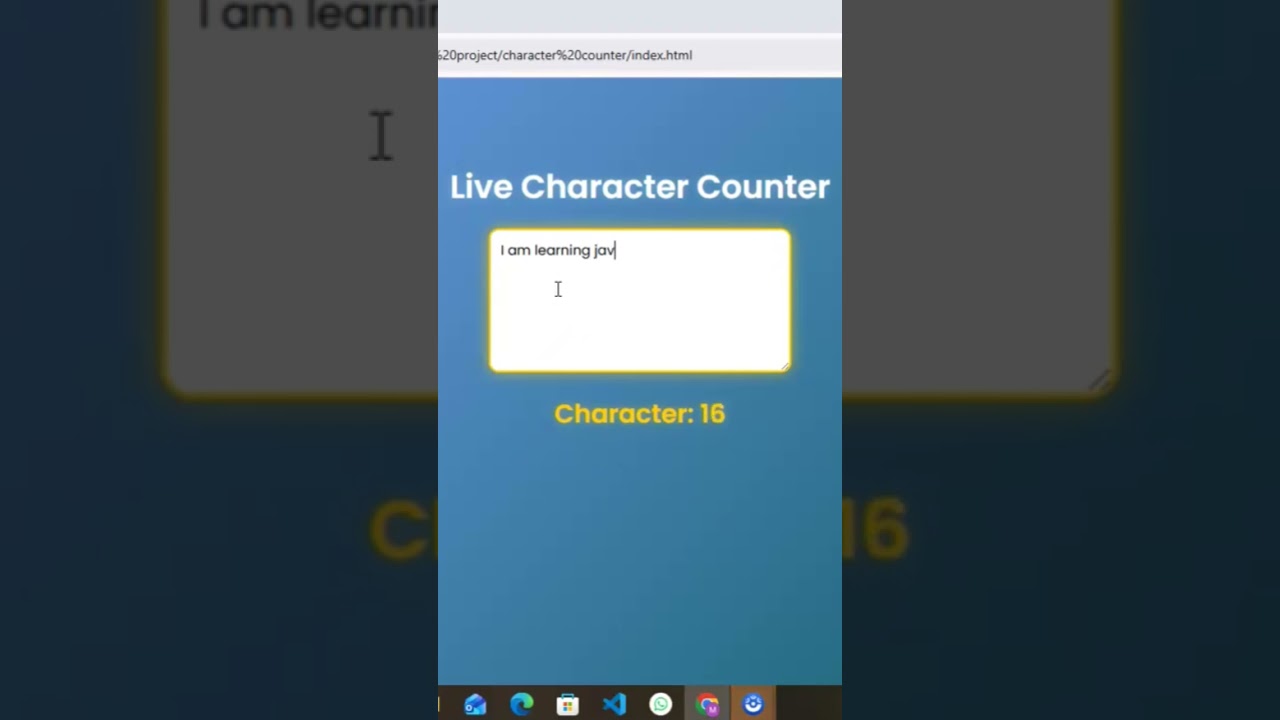 Live Character Counter App #HTML #CSS #JavaScript #WebDeveopment #htmlformatting #learnhtml
