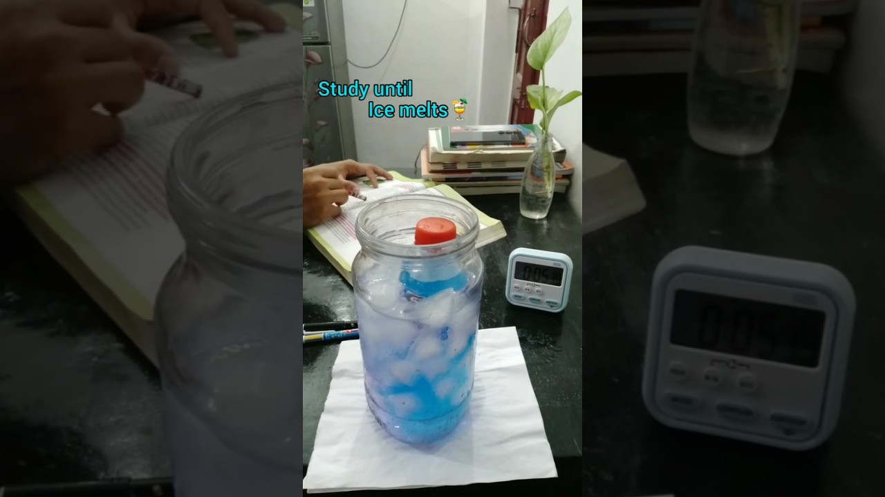 STUDY WITH ME UNTIL ICE MELTS 🍹#study #motivation #icemelting #motivation #studyvlog