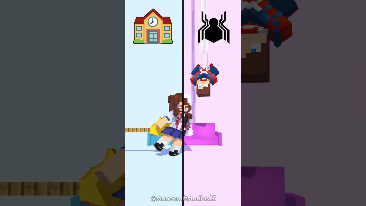 When your Friend Force to Wear a Suit (Spidergwen)🕸️💅-Minecraft Short Animation #trending #shorts
