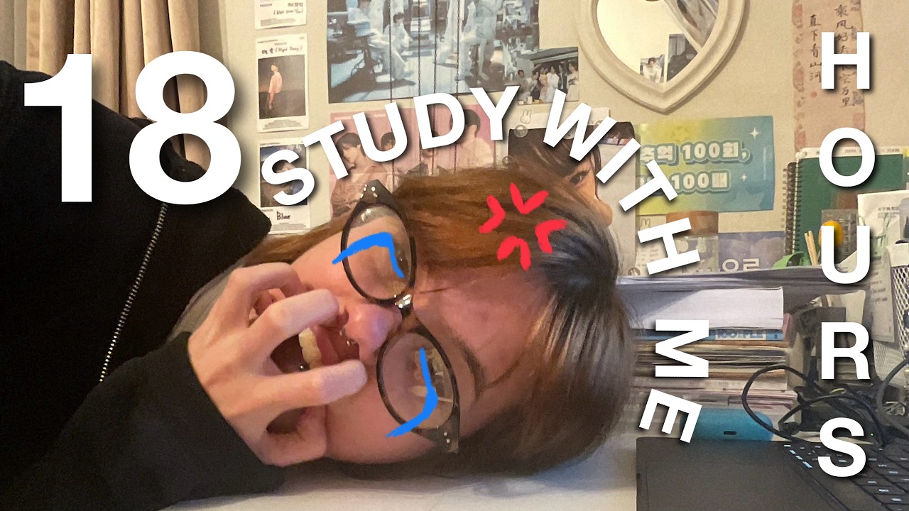 study with me live: 18 hours  (real sounds, no music, 50/10 pomodoro technique) 🌷