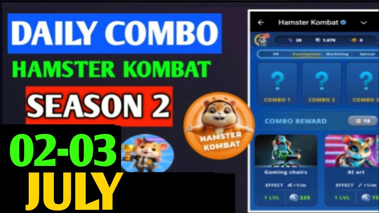 Hamster Kombat Game Dev Daily Combo | 2 July Hamster Kombat Daily Combo | Hamster Daily Combo