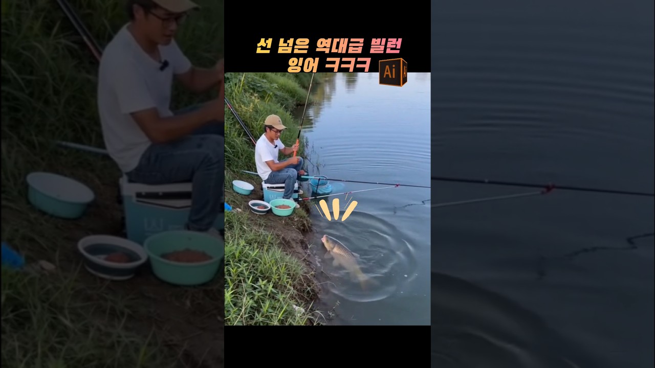 (ai제작유머) 잉어가 아니라 물댕댕이 키우는 중? #fishing #민물낚시 #잉어낚시