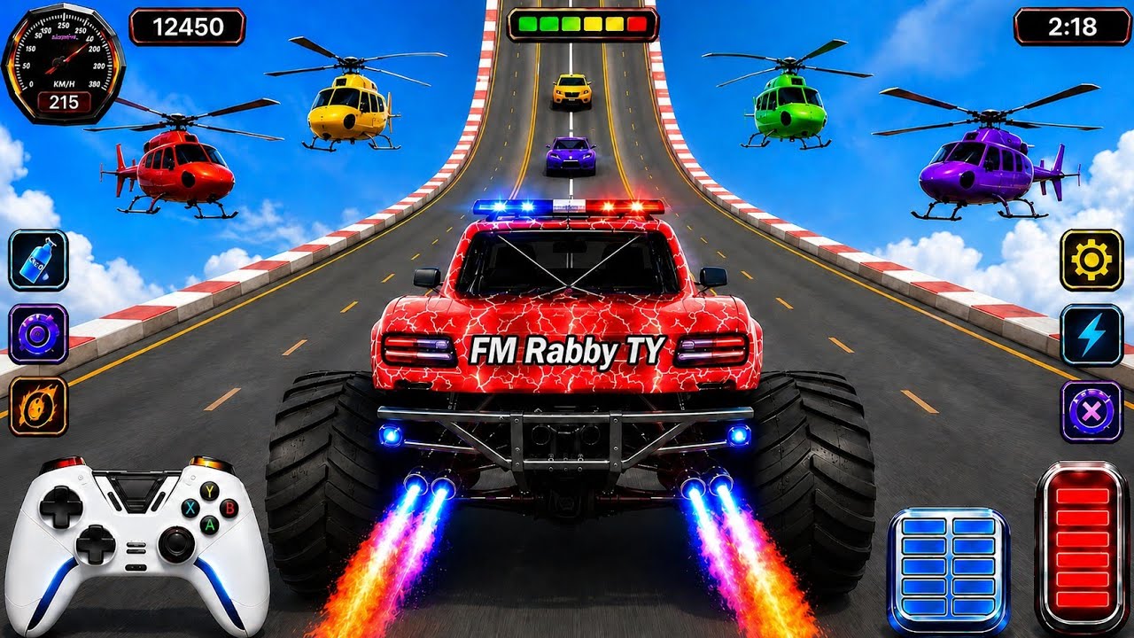 5 Monster Truck Mega Ramp Madness | Extreme Stunts & Insane Crashes 🔥 Mega Ramp Racing nev vedio
